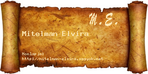 Mitelman Elvira névjegykártya